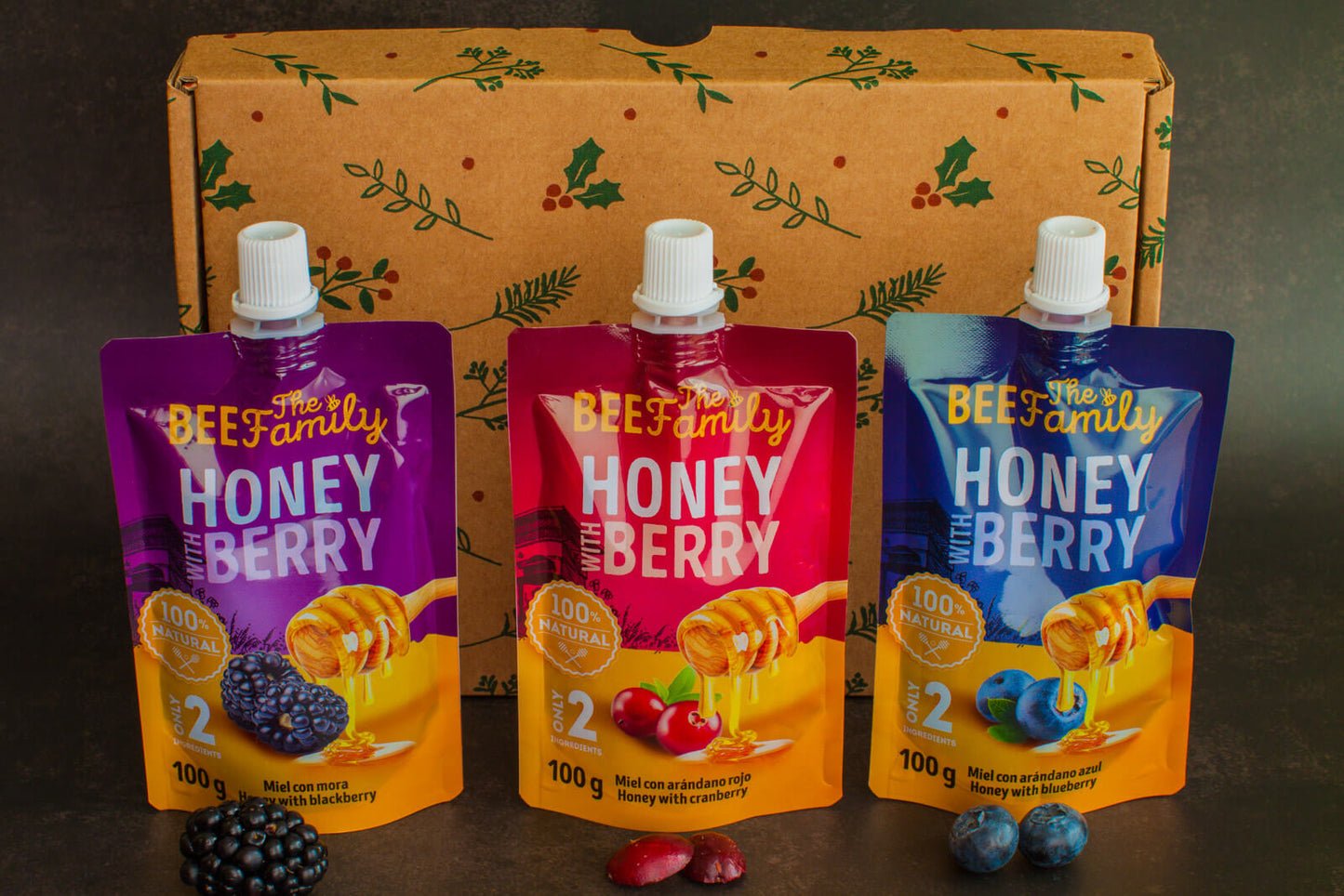 Honey with Berry | Miel con frutos del Bosque | Pack degustación ( 3 sabores | 300g)